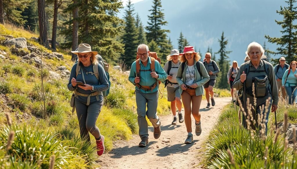 Future trends in hiking industry showing technology integration and sustainability
